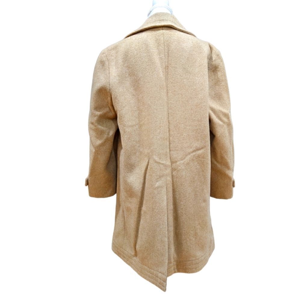 Lakeland USA Men's Tan Three Button Wool Long Coat Size 40 - Picture 2 of 11